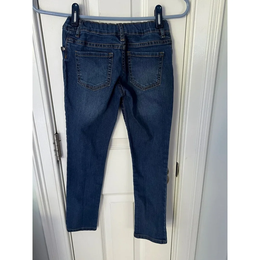 The Childrens Place Girls Super Skinny Jeans Dark Wash Denim Size 8 Adjustable